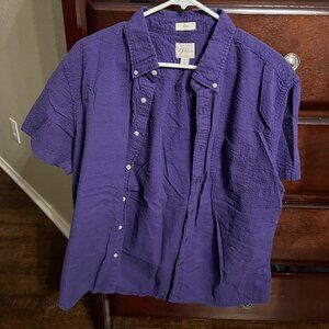 J. Crew Purple Seersucker Short Sleeve Button Down - NWOT